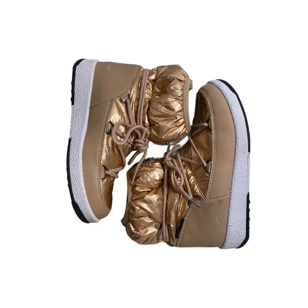 Moon Boot Protecht Junior Low Gold‎ Nylon Boot Girl's Size 2.5